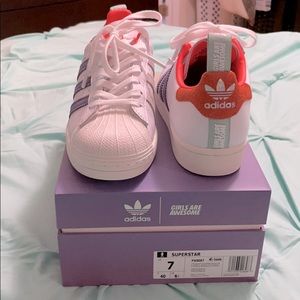 Adidas Girls Are Awesome Superstar Sneakers sz 7